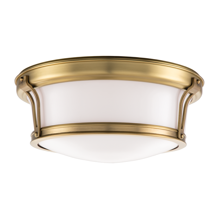 Hudson Valley Lighting Newport 2 Light 13 inch Aged Brass Flush Mount Ceiling Light