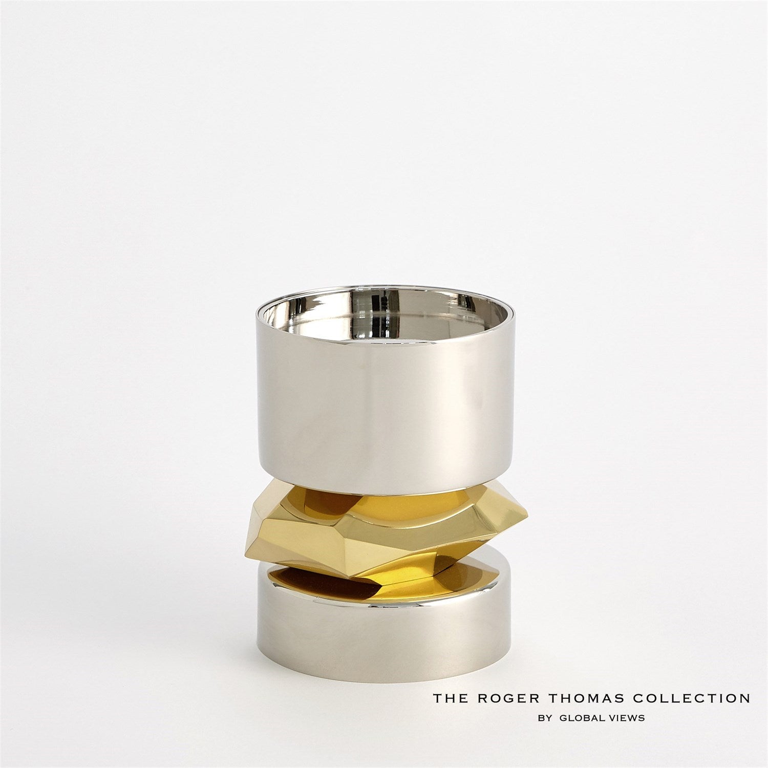 Global Views Romano Nickel Candle Holder Clearance