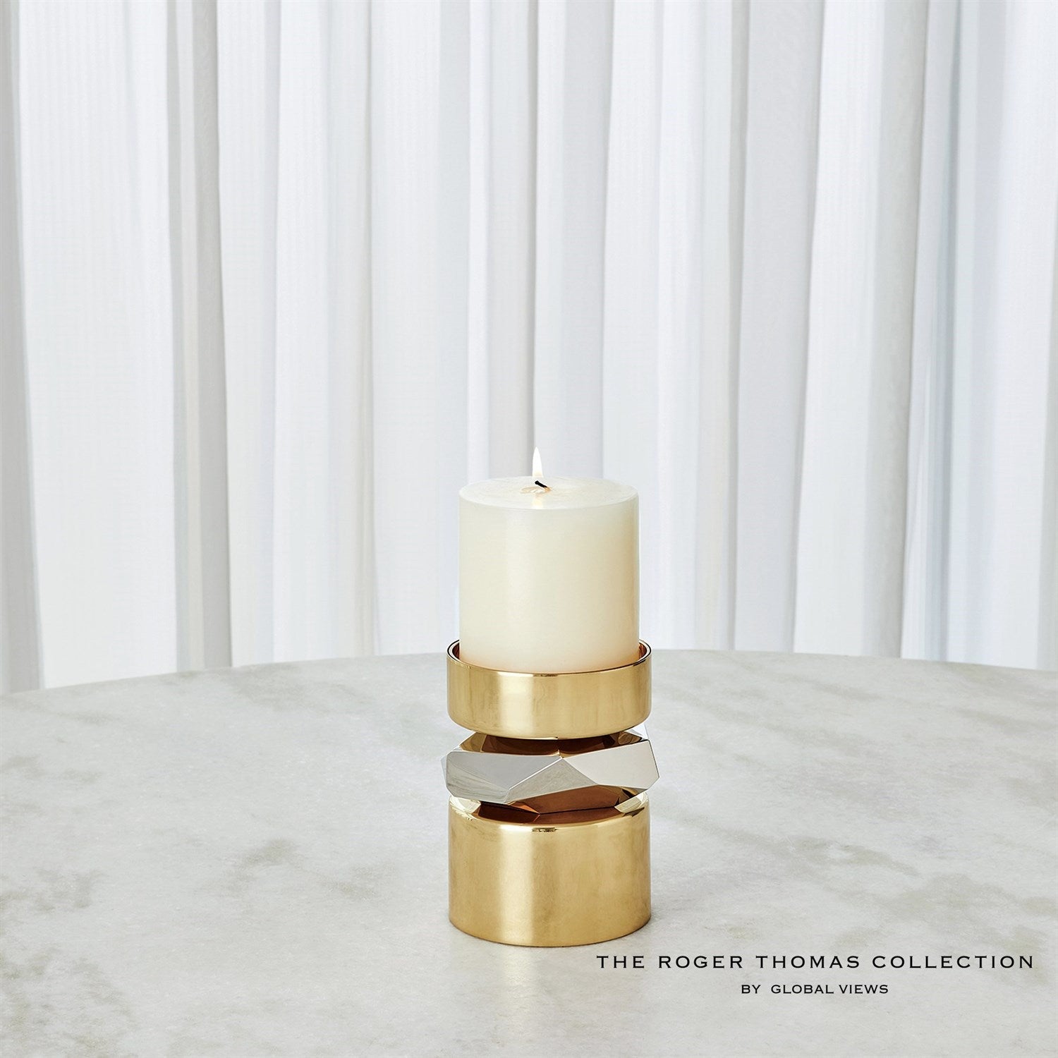 Global Views Romano Brass Candle Holder