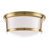 Hudson Valley Lighting Newport 3 Light 15 inch Aged Brass Flush Mount Ceiling Light