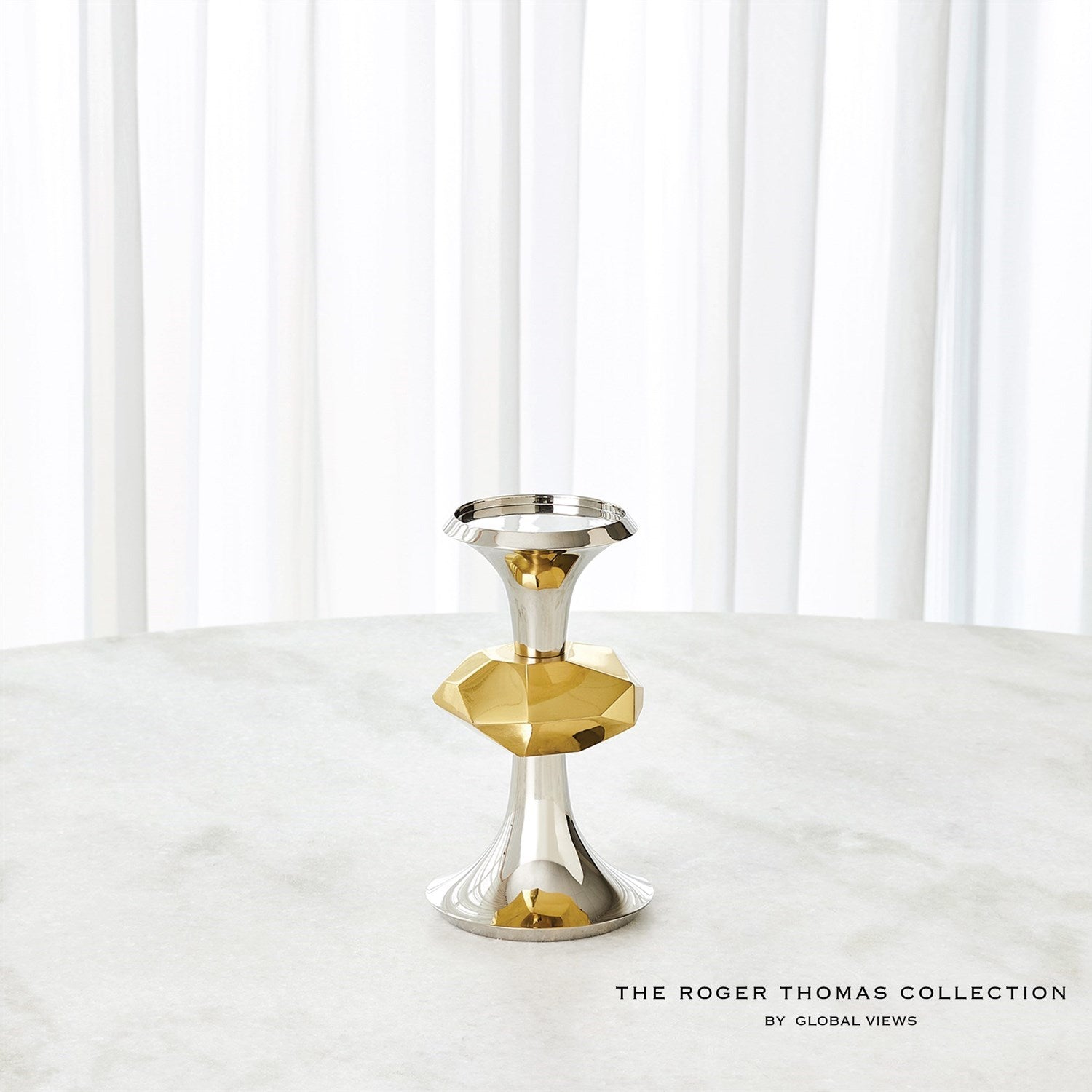 Global Views Gabriel Nickel Candle Holder