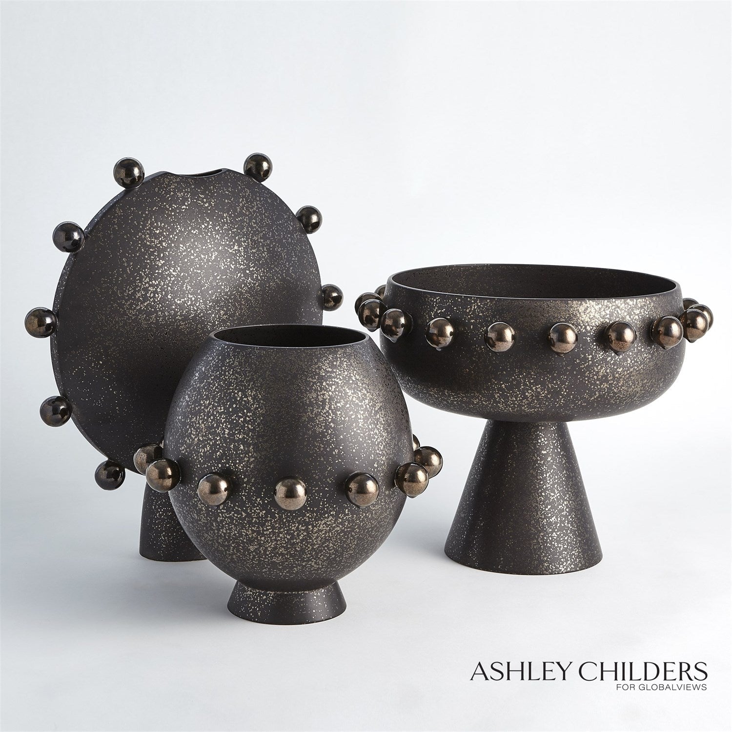 Global Views Spheres Collection Footed Bowl by Ashley Childers