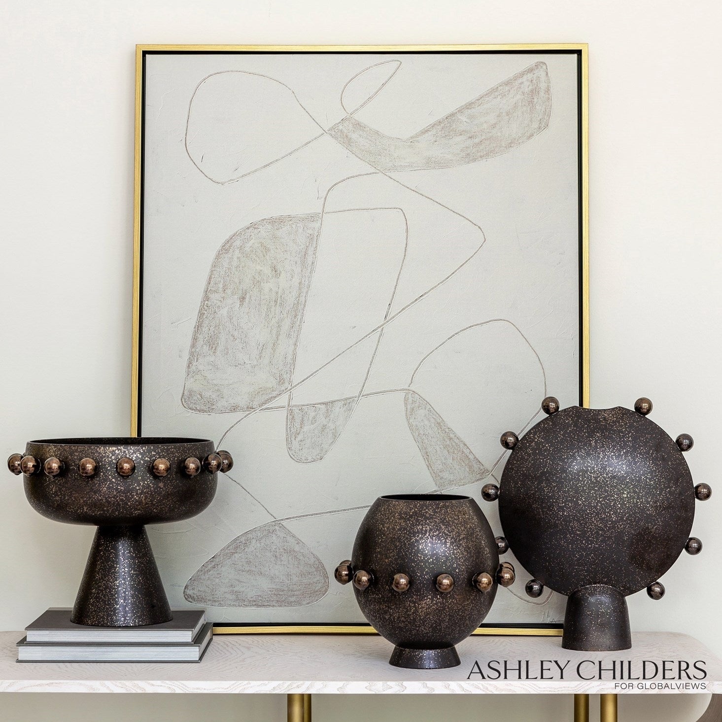 Global Views Spheres Collection Footed Bowl by Ashley Childers