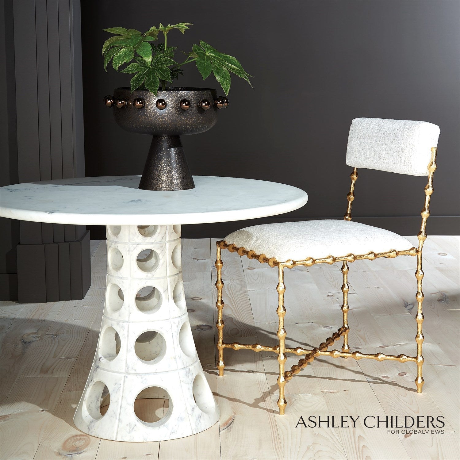 Global Views Spheres Collection Footed Bowl by Ashley Childers