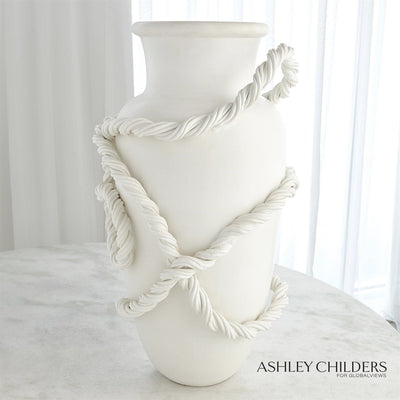 Global Views Matte White Twisted Amphora Vase by Ashley Childers
