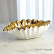 Global Views White Gold Organic Wave Oval Bowl