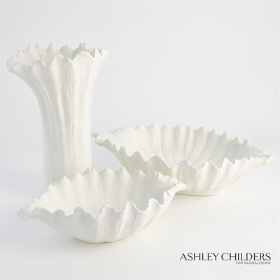 Global Views White Organic Wave Oval Bowl by Ashley Childers