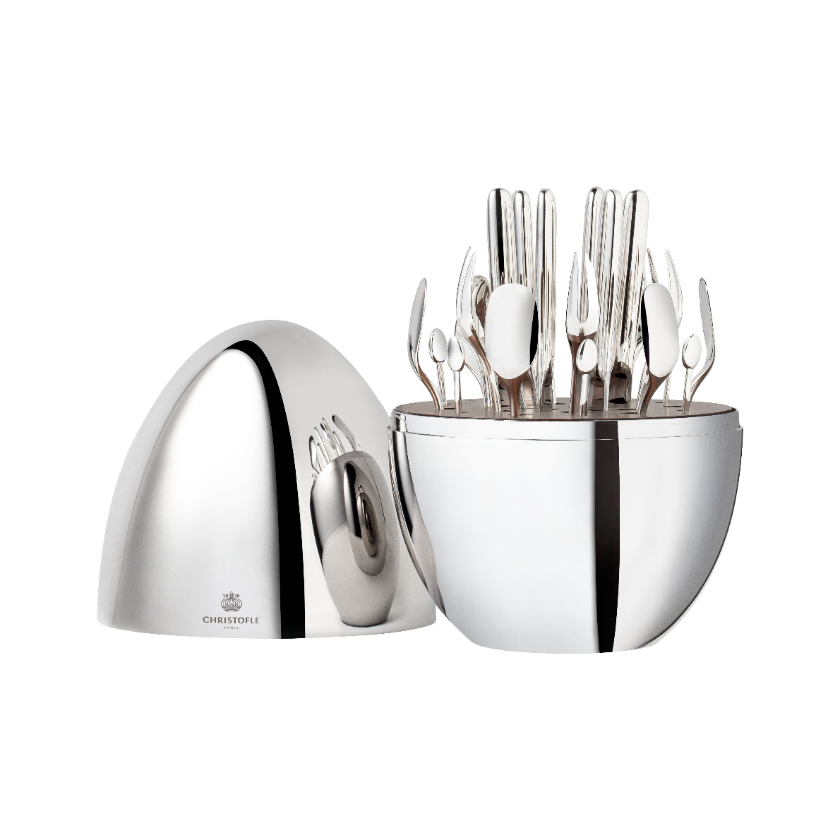 Christofle Mood Party 24-Piece Silver-Plated Flatware Set with Chest