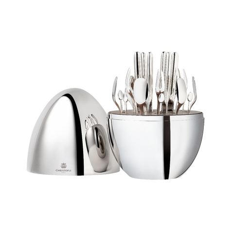 Christofle Mood Party 24-Piece Silver-Plated Flatware Set with Chest
