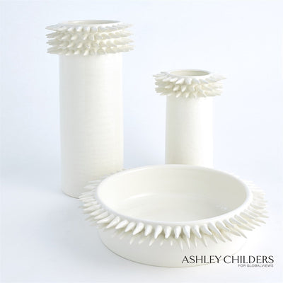 Global Views White Spike Cylinder Vase by Ashley Childers