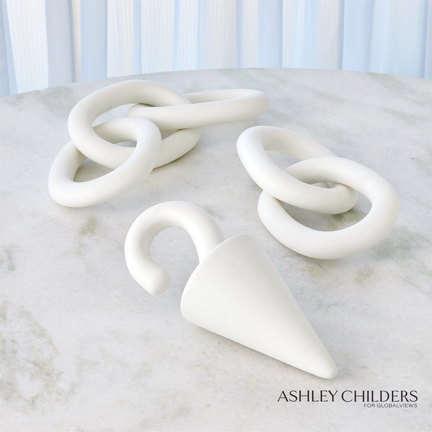 Global Views Matte White Ring Chain by Ashley Childers