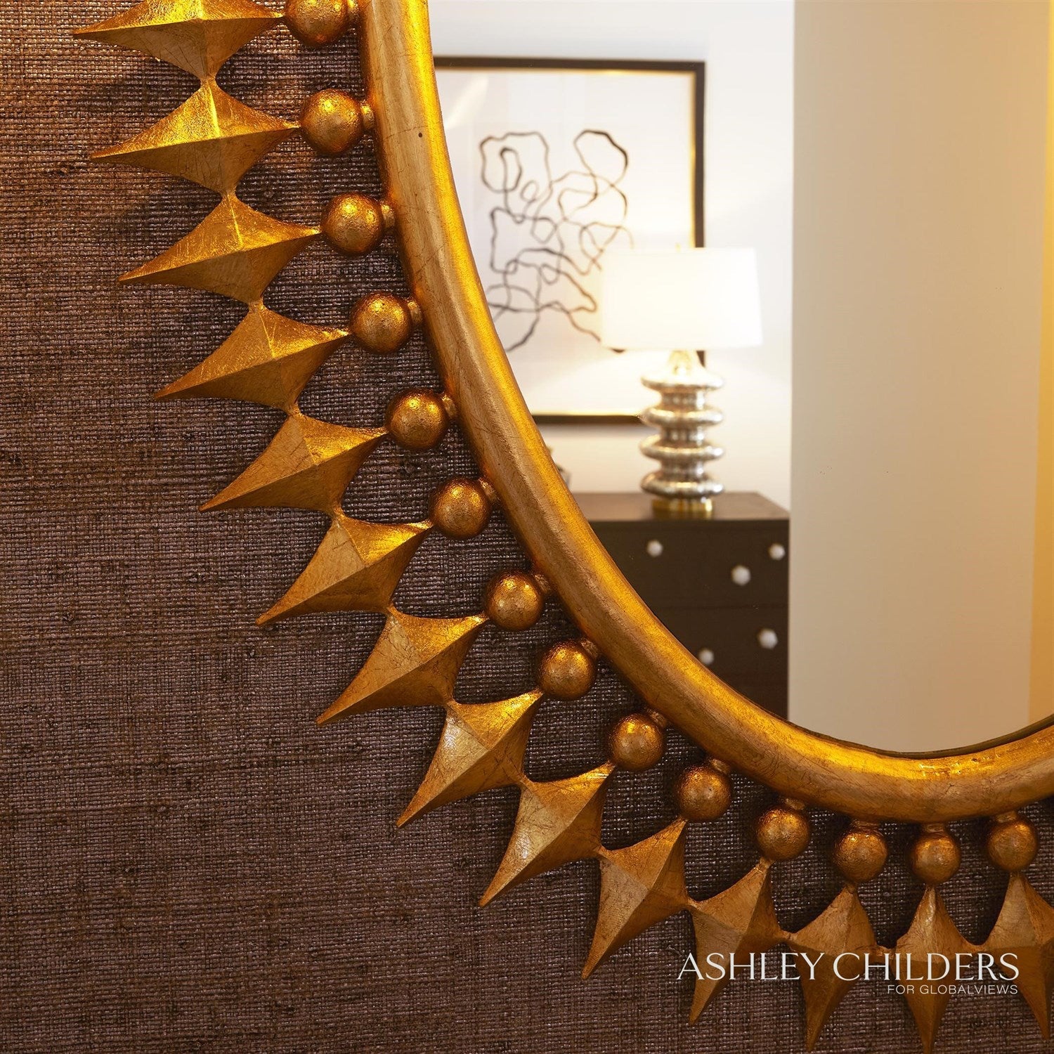 Global Views Gold Leaf Wellington Mirror