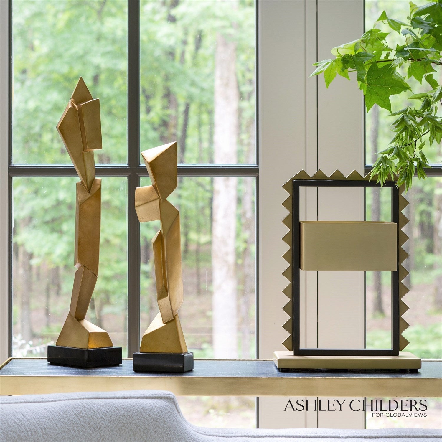 Global Views Gold Facet Sculpture