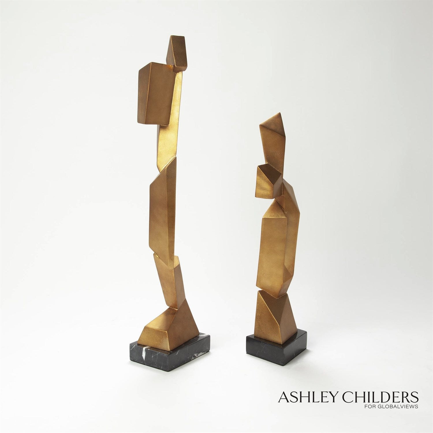 Global Views Gold Facet Sculpture