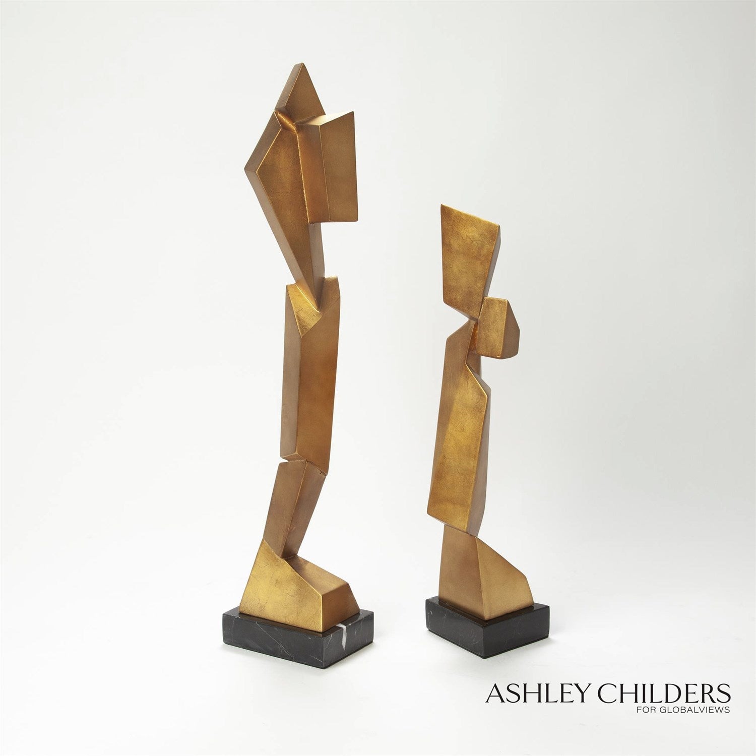 Global Views Gold Facet Sculpture