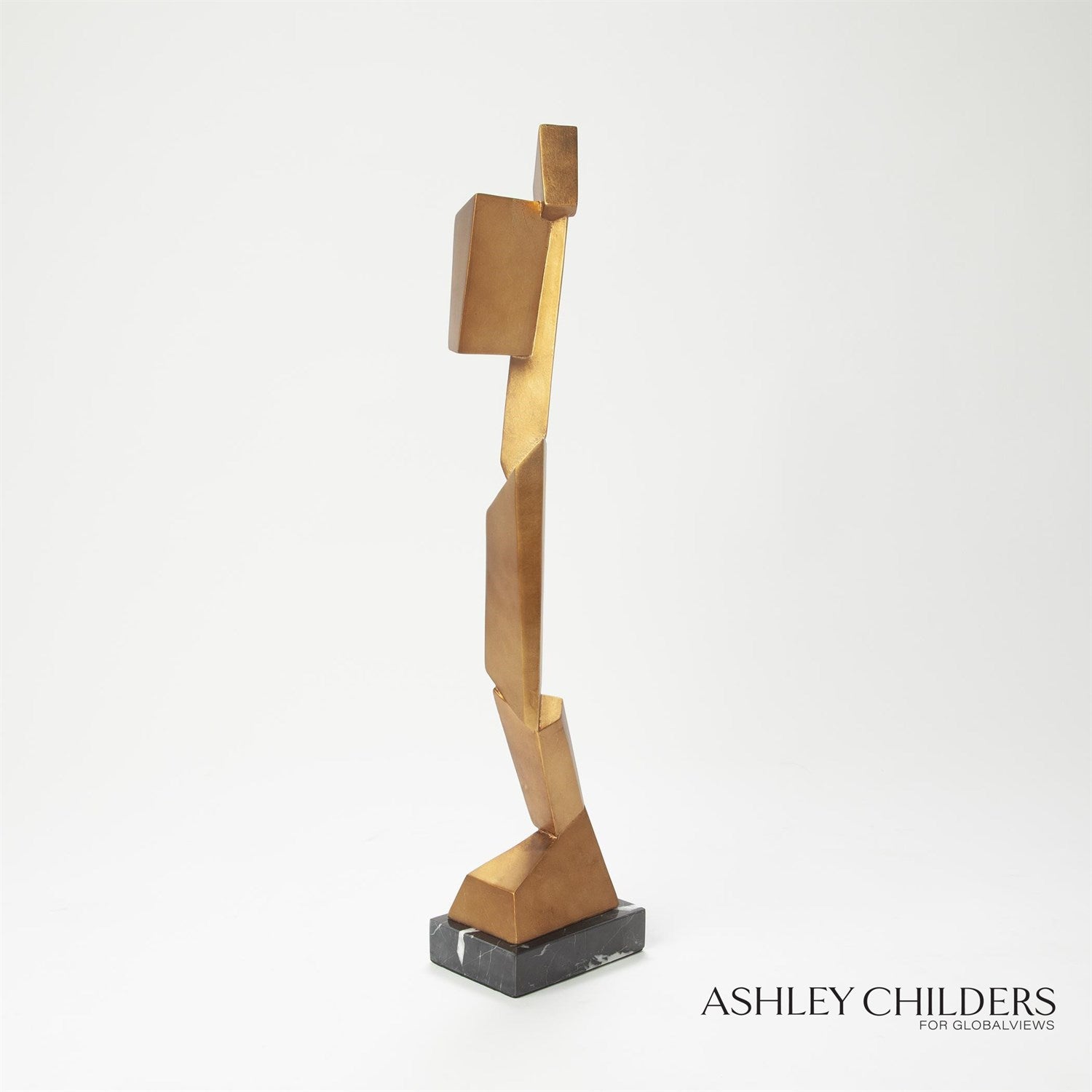 Global Views Gold Facet Sculpture