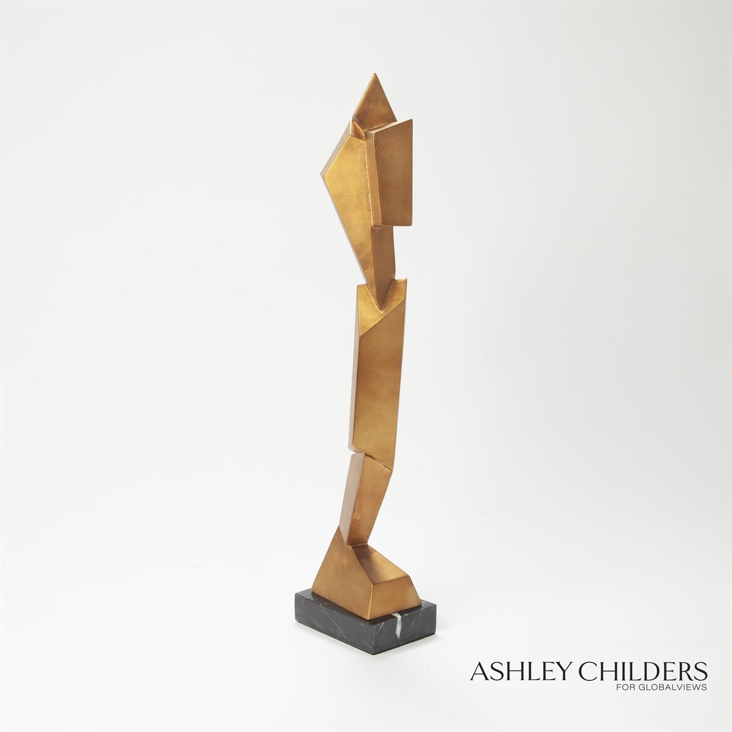Global Views Gold Facet Sculpture