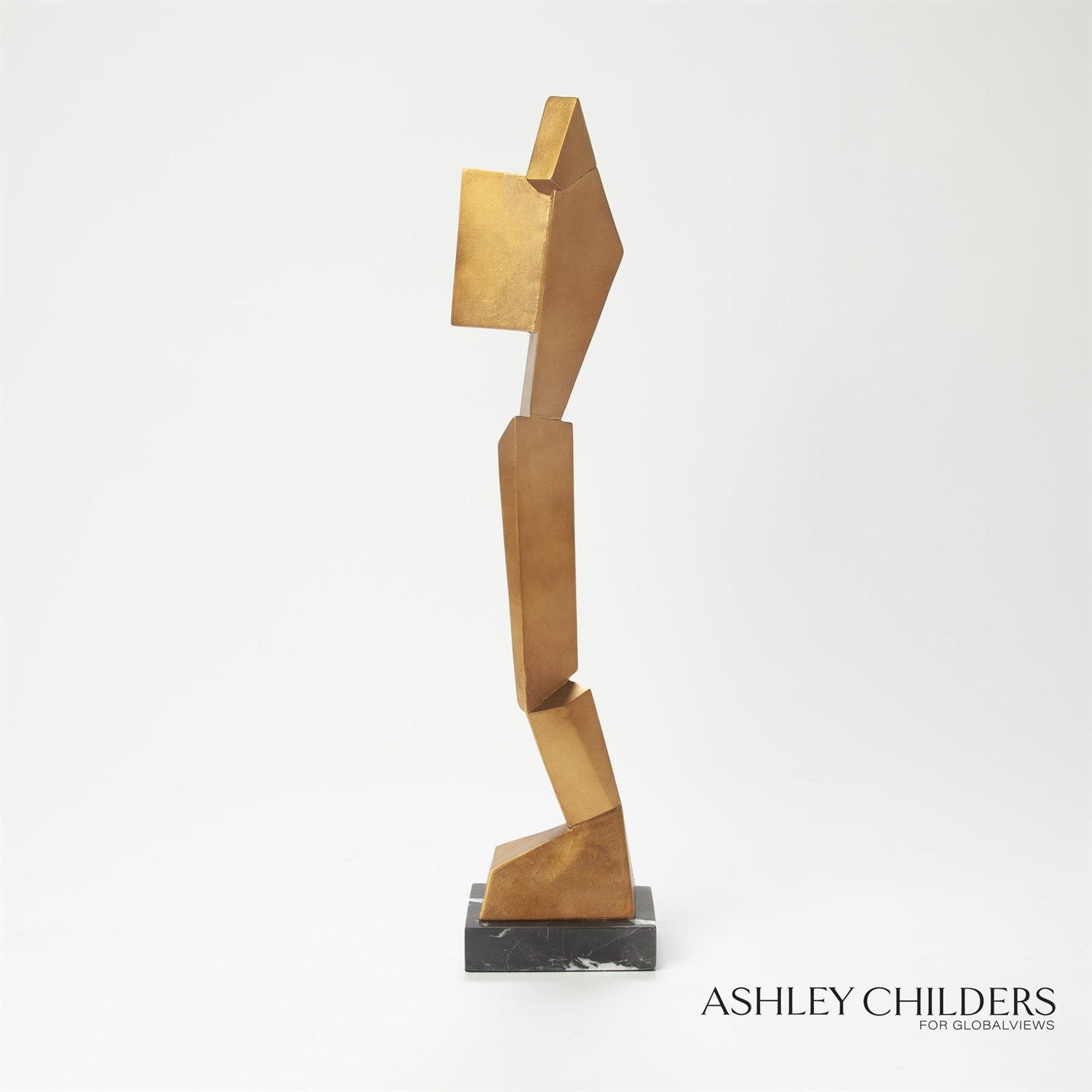 Global Views Gold Facet Sculpture