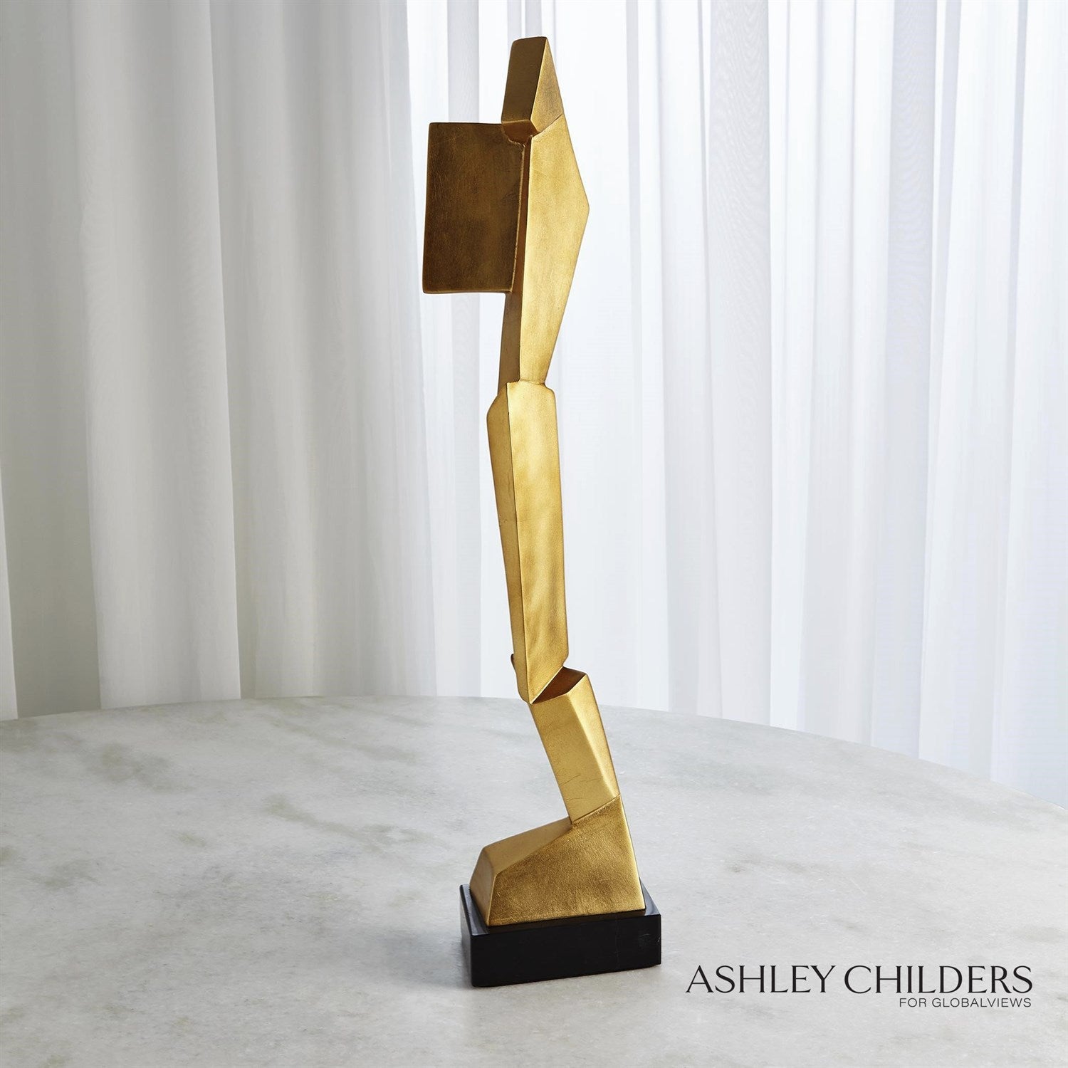 Global Views Gold Facet Sculpture