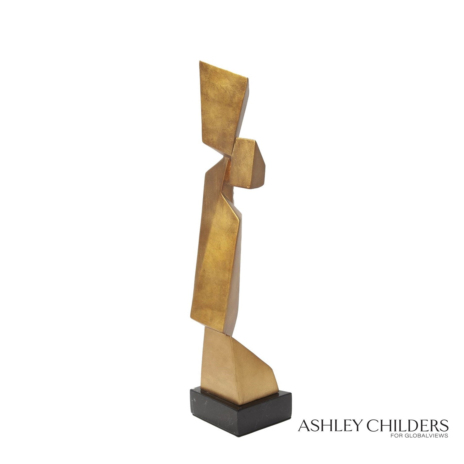 Global Views Gold Facet Sculpture