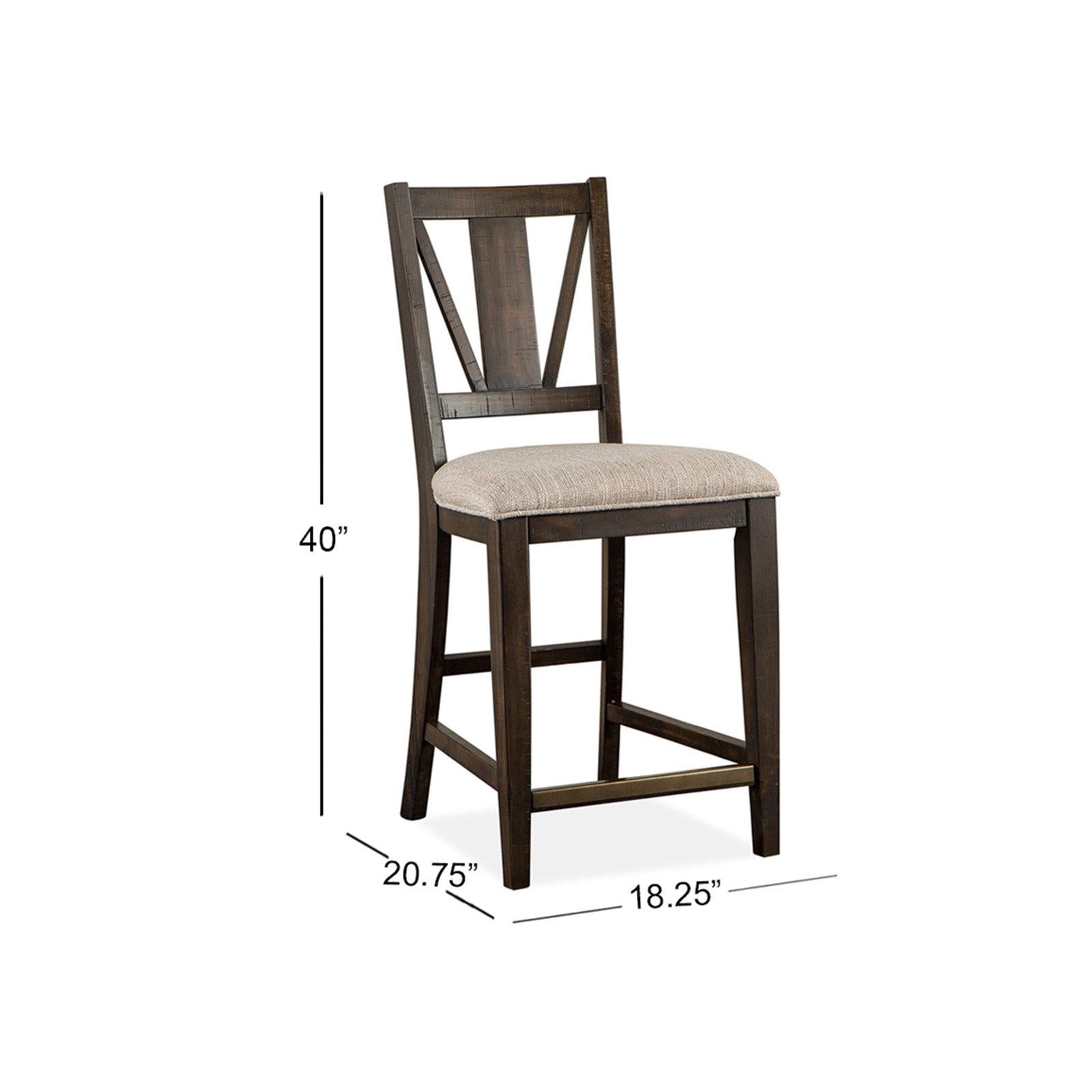 Magnussen Home Westley Falls Graphite Upholstered Counter Chair Set of 2