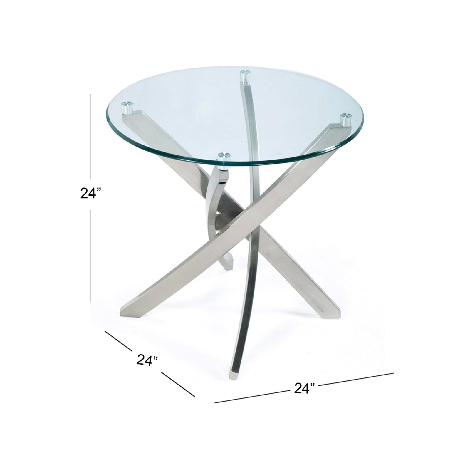 Magnussen Home Zila Brushed Nickel Round End Table