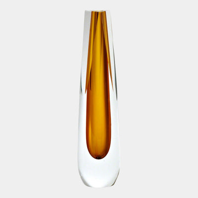 Global Views Triangle Cut Glass Vase