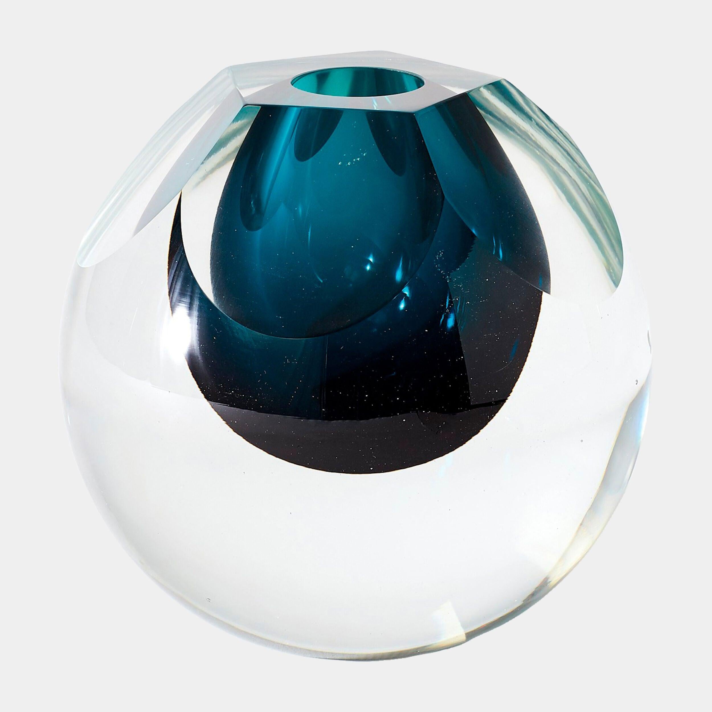 Global Views Pentagon Cut Glass Vase Clearance
