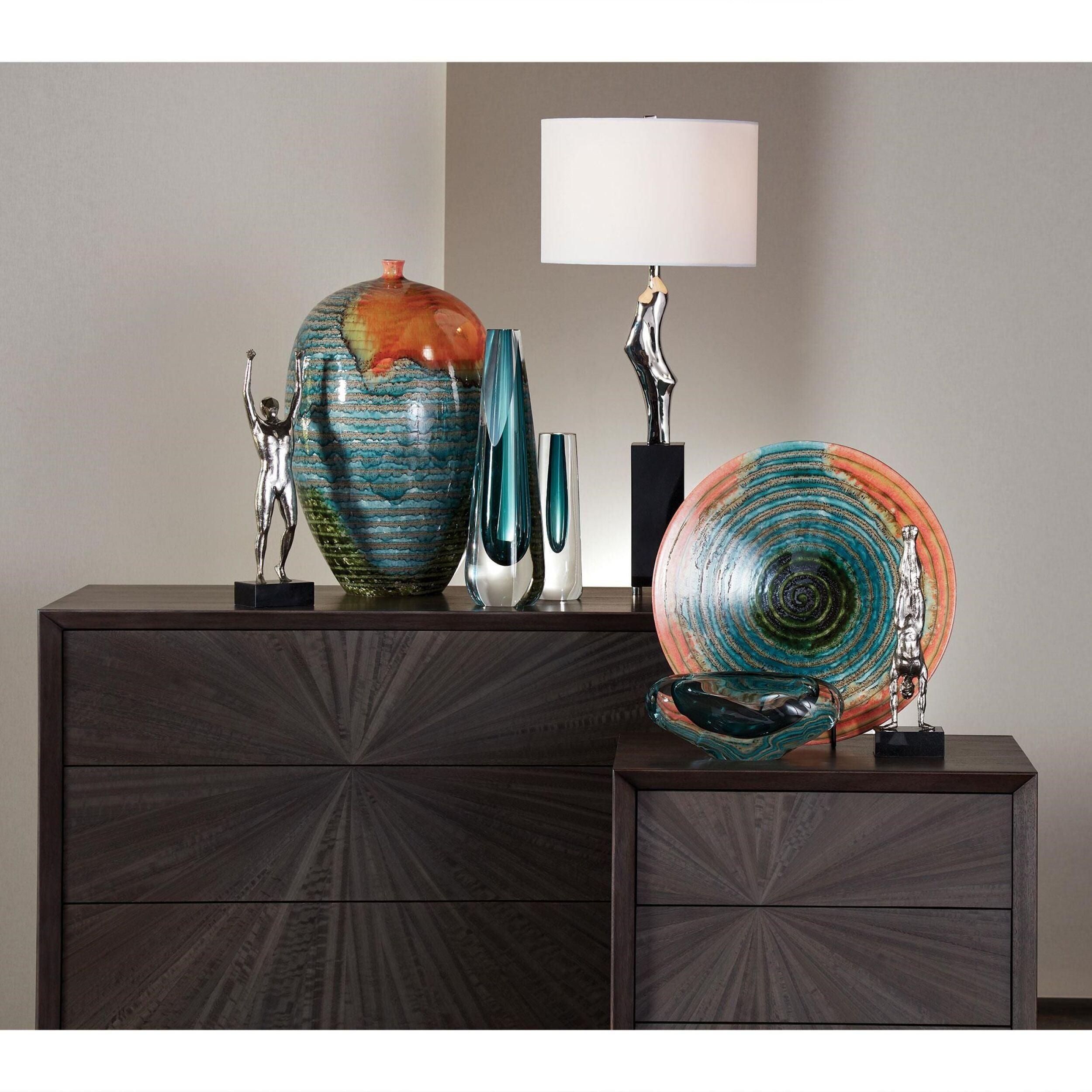 Global Views Triangle Cut Glass Vase