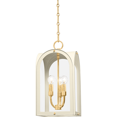 Hudson Valley Lighting Lincroft 3 Light 9 inch Vintage Gold Leaf/Soft Sand Lantern Ceiling Light