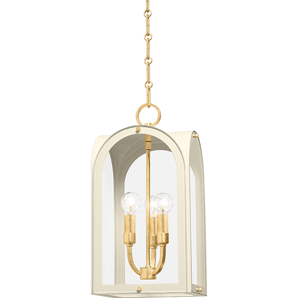 Hudson Valley Lighting Lincroft 3 Light 9 inch Vintage Gold Leaf/Soft Sand Lantern Ceiling Light
