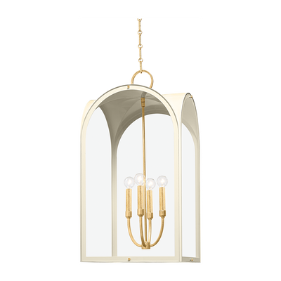 Hudson Valley Lighting Lincroft 4 Light 17.25 inch Vintage Gold Leaf/Soft Sand Lantern Ceiling Light