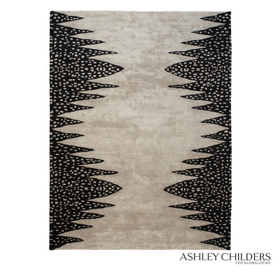 Global Views Beige Black Tristan Rug by Ashley Childers