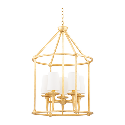 Hudson Valley Lighting Torch 5 Light 25 inch Gold Leaf Lantern Ceiling Light Clearance