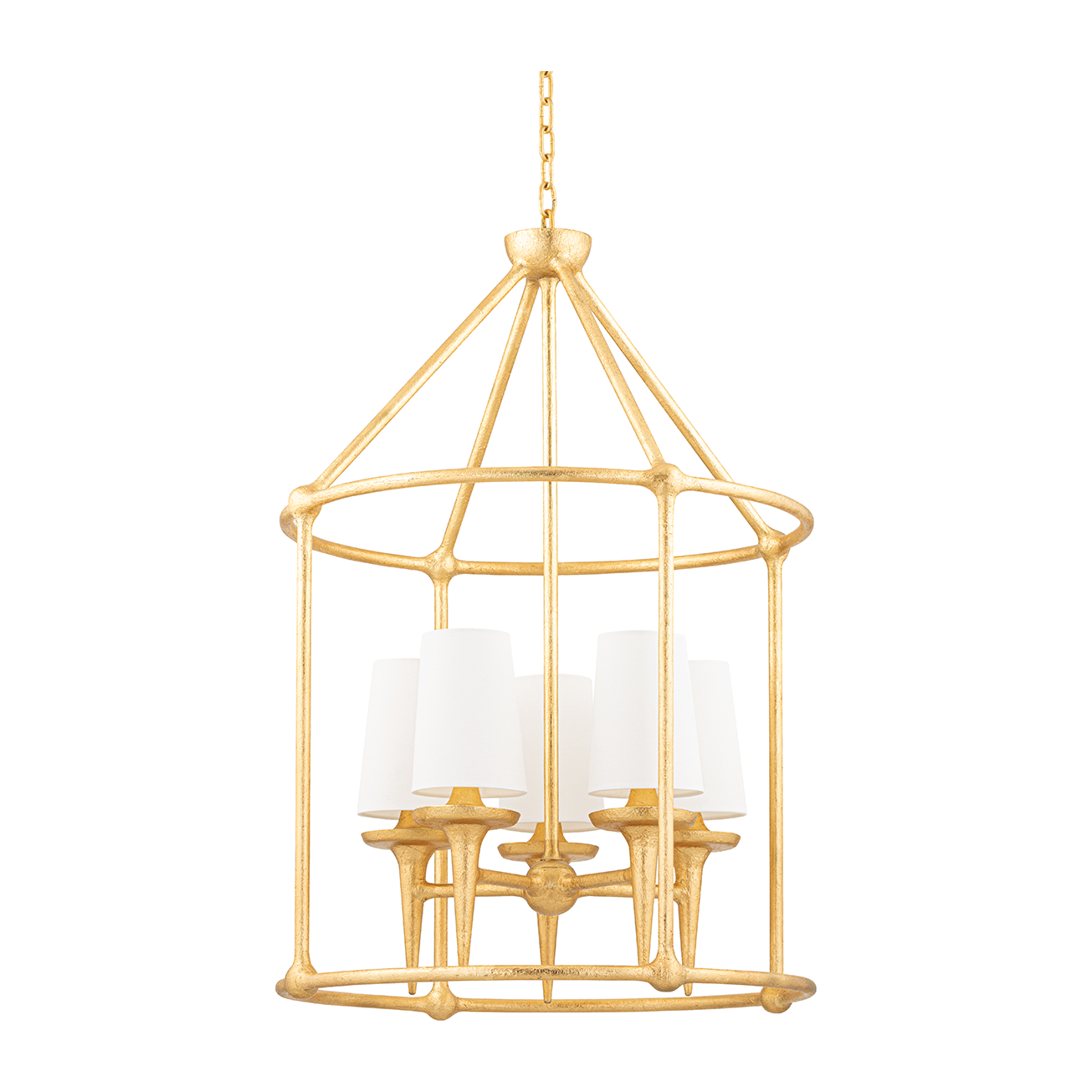 Hudson Valley Lighting Torch 5 Light 25 inch Gold Leaf Lantern Ceiling Light Clearance