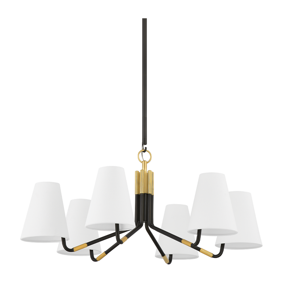 Hudson Valley Lighting Stanwyck 6 Light 31.5 inch Aged Brass/Distressed Bronze Chandelier Ceiling Light