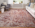 Feizy Pryor 39NGF Modern Watercolor in Red/Gray/Blue