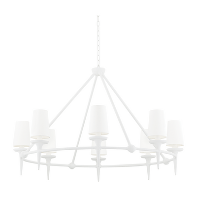 Hudson Valley Lighting Torch 8 Light 48 inch White Plaster Chandelier Ceiling Light