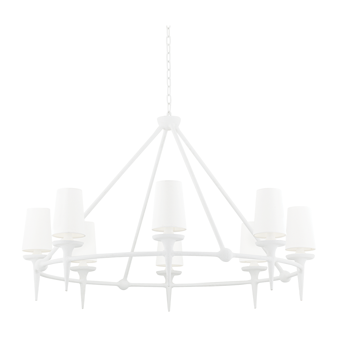 Hudson Valley Lighting Torch 8 Light 48 inch White Plaster Chandelier Ceiling Light