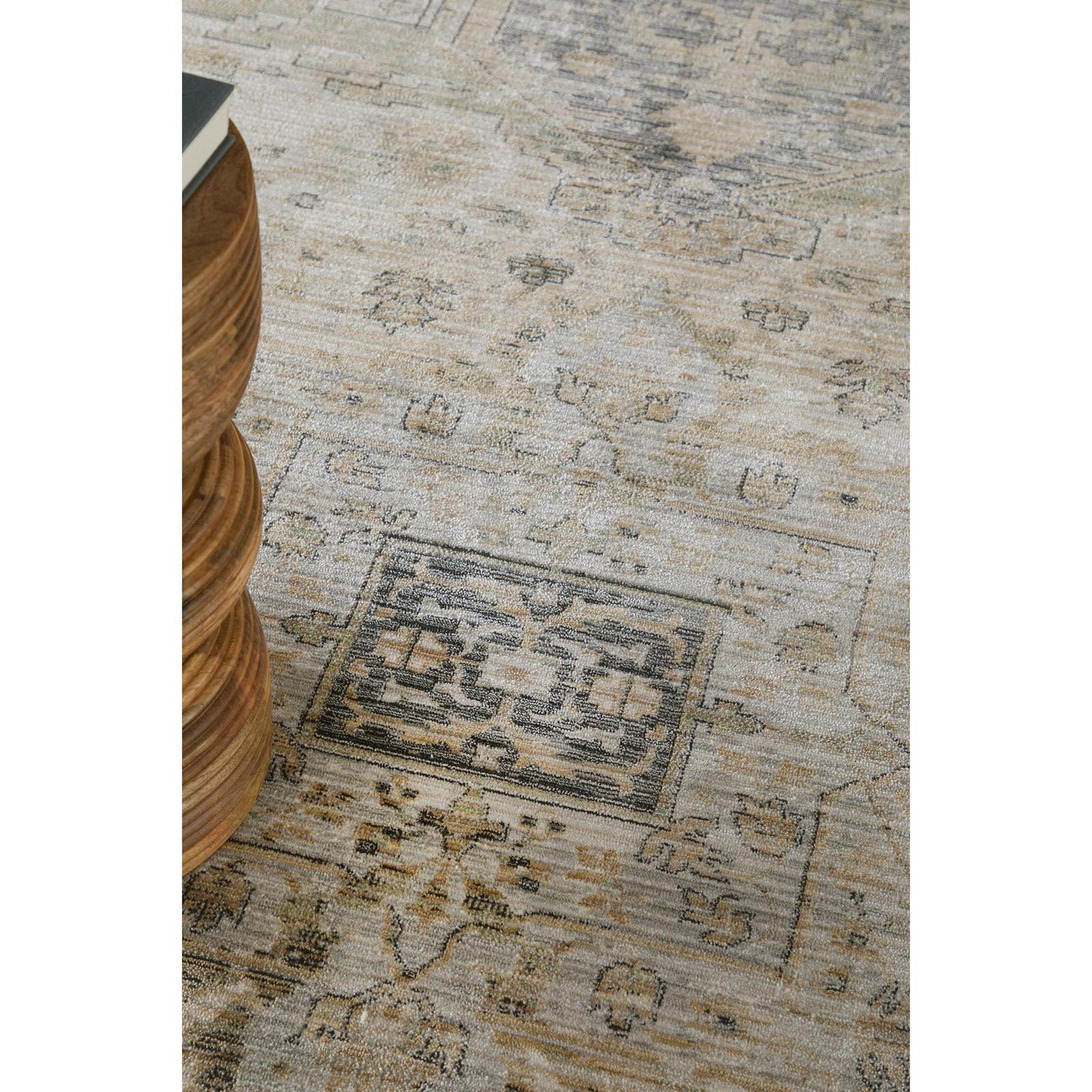 Feizy Augustine 39TVF Traditional Medallion, Tan/Green/Ivory, Rug