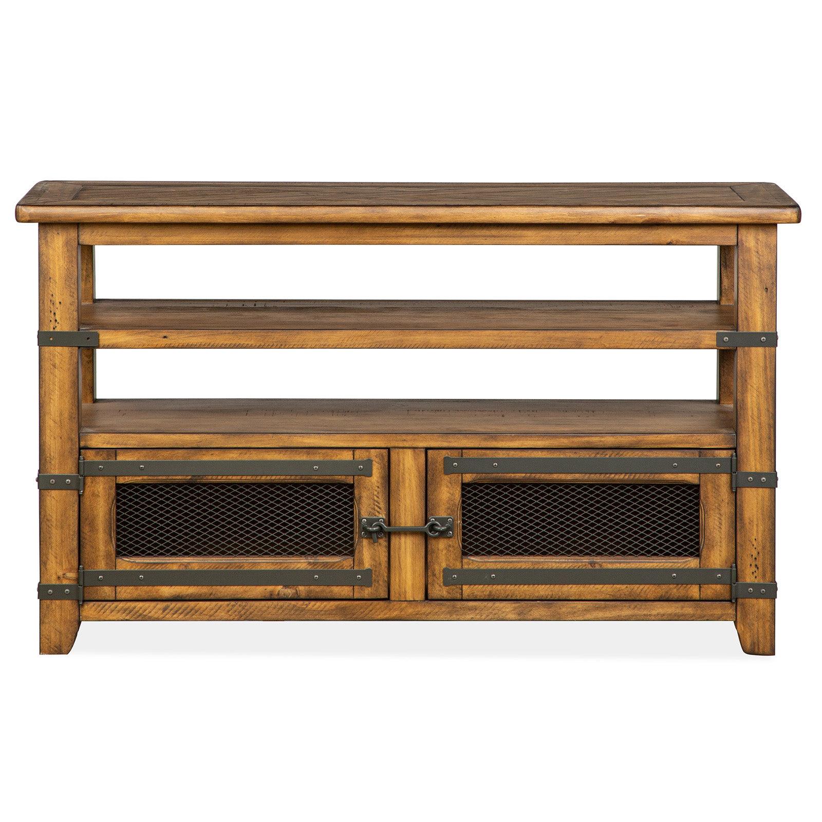Magnussen Home Chesterfield Farmhouse Timber Rectangular Sofa Table