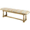 Mercana Greenfield II Patterned Tan Upholstered Wood Frame Accent Bench
