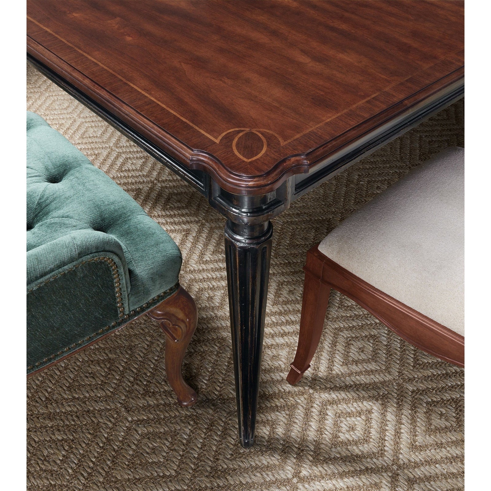 Hooker Furniture Charleston Rectangle Leg Dining Table w-2-22in Leaves