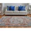 Feizy Kaia 39HXF Transitional Medallion in Orange/Ivory/Blue