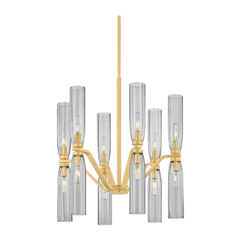 Hudson Valley Lighting Harpswell 12 Light Aged Brass Chandelier Ceiling Light