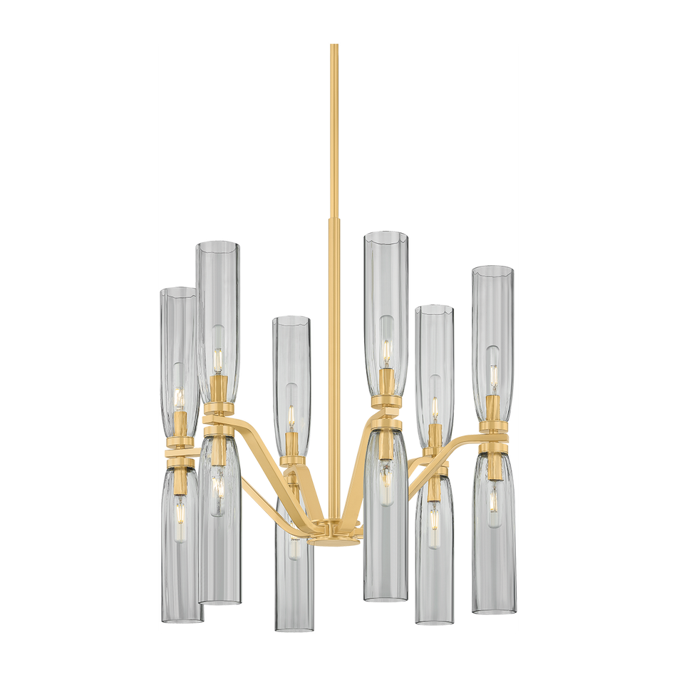 Hudson Valley Lighting Harpswell 12 Light Aged Brass Chandelier Ceiling Light