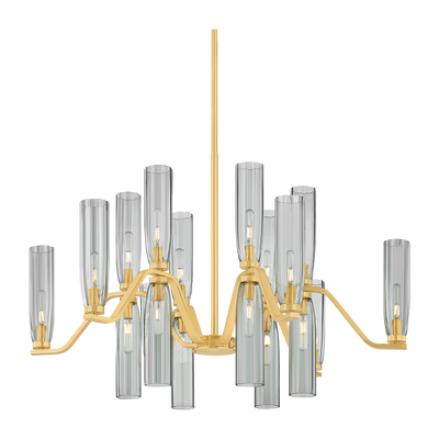 Hudson Valley Lighting Harpswell 18 Light Aged Brass Chandelier Ceiling Light