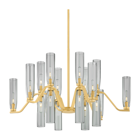 Hudson Valley Lighting Harpswell 18 Light Aged Brass Chandelier Ceiling Light