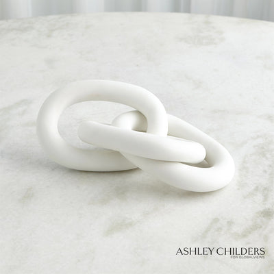 Global Views Matte White Connected Rings by Ashley Childers