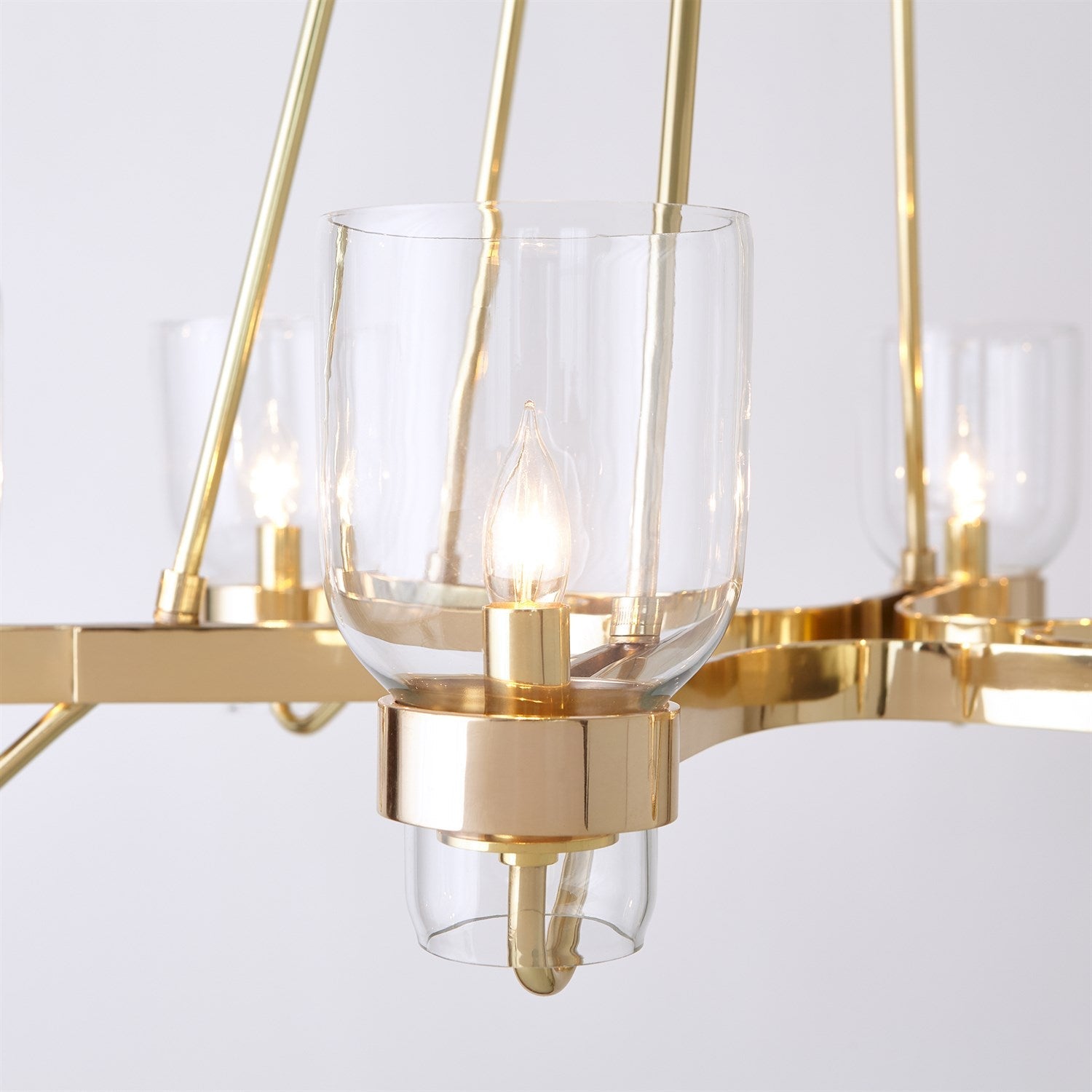Global Views Shiny Brass Six Light Chandelier DSC